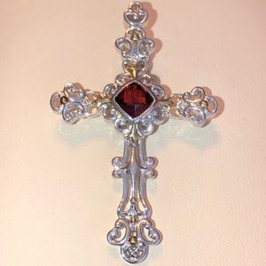 Sterling Silver Rhodolite Cross Enhancer